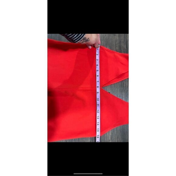 Theory Stretch V-Neck Sleeveless Side Slit Straight Hem Tunic Top Red Size Small - Picture 10 of 13